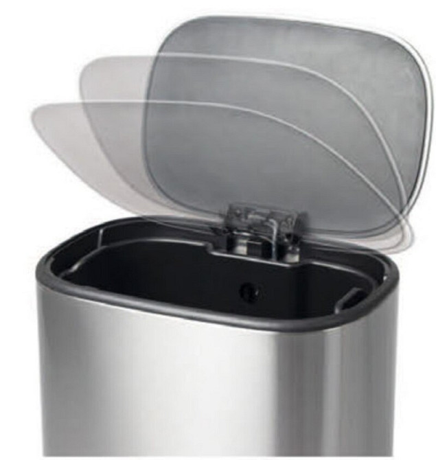 Овальное мусорное ведро с плавным закрытием Mixxus Premium Diverse-TC0105, 5 л, нержавеющая сталь Харьков - изображение 12