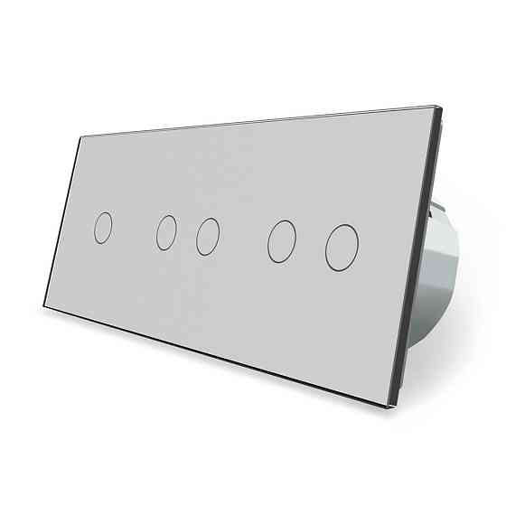 LIVOLO Розумний сенсорний ZigBee вимикач 5 сенсорів (1-2-2) Livolo сірий скло (VL-C701Z/C702Z/C Коломыя