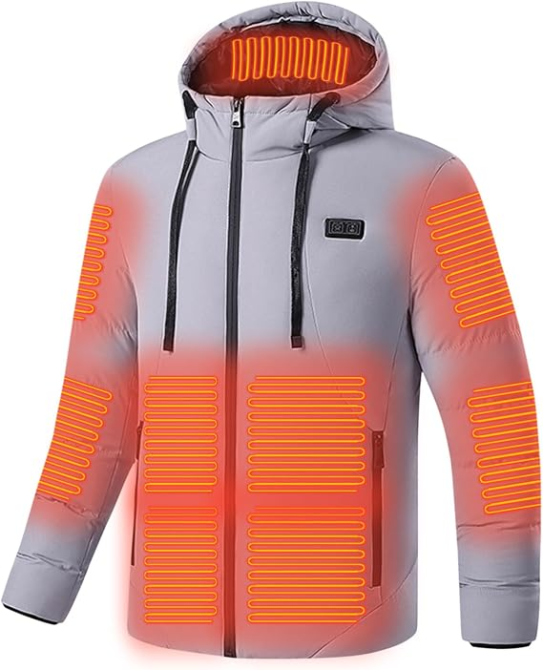 Куртка-парка з підігрівом 15 зон, Softshell, 3 режими, USB, біла, вітрозахисна, з капюшоном, унісекс Київ - фото 3