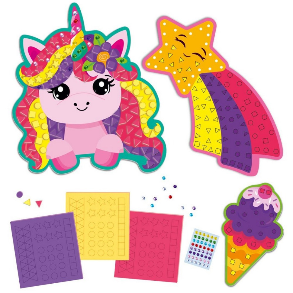 Набір для творчості "Веселий Єдиноріг" VT4511-20 з м'якою мозаїкою та стразами Вінниця - фото 2