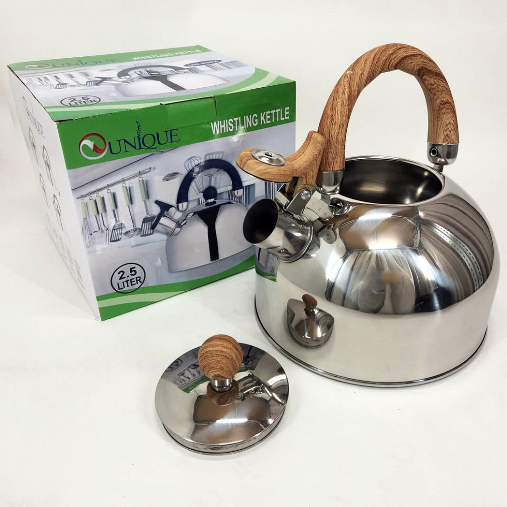 Кухонный чайник с ручкой и свистком, Обычный чайник на газовую плиту со свистком с тяжелым дном GY-20 Львов - изображение 8