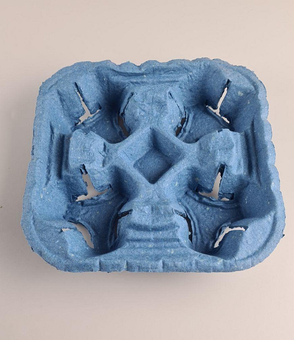 Бумажный холдер для 4-х (четырех )  стаканов синий (держатель) (100 шт) Харьков - изображение 1