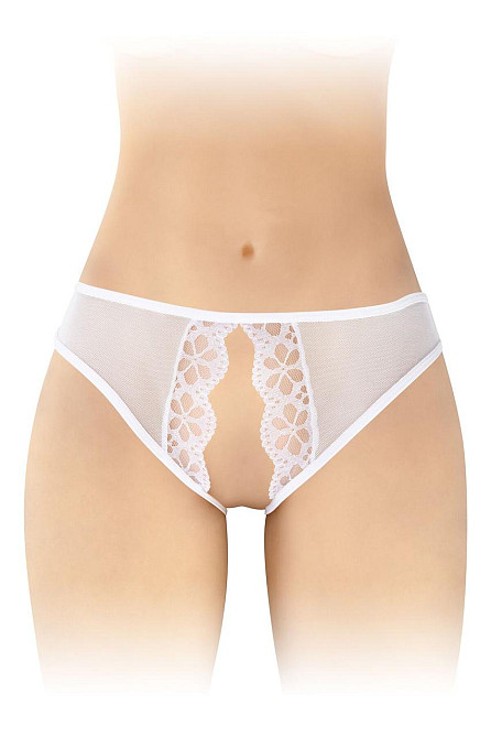 Трусики с открытым доступом Fashion Secret Ambre White, сетка Sex Aura Киев - изображение 1