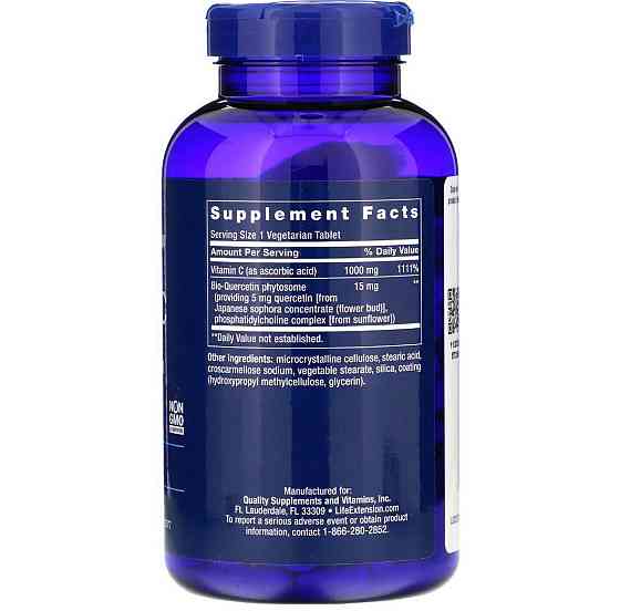 Вітамін С + біо-кверцетин Life Extension Vitamin C and Bio-Quercetin Phytosome 250 вег таблеток Київ