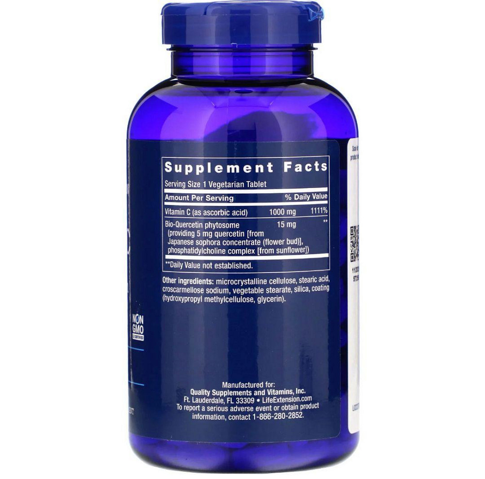 Вітамін С + біо-кверцетин Life Extension Vitamin C and Bio-Quercetin Phytosome 250 вег таблеток Київ - фото 2