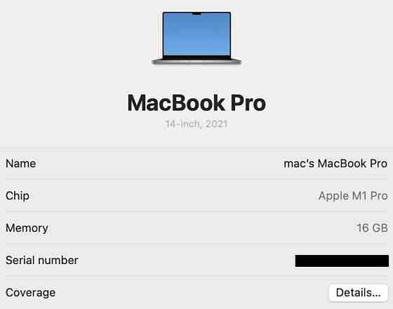 Ноутбук Apple MacBook .Pro 14’ 2021 M1 Pro 16Gb 512Gb Space Gray. Киев