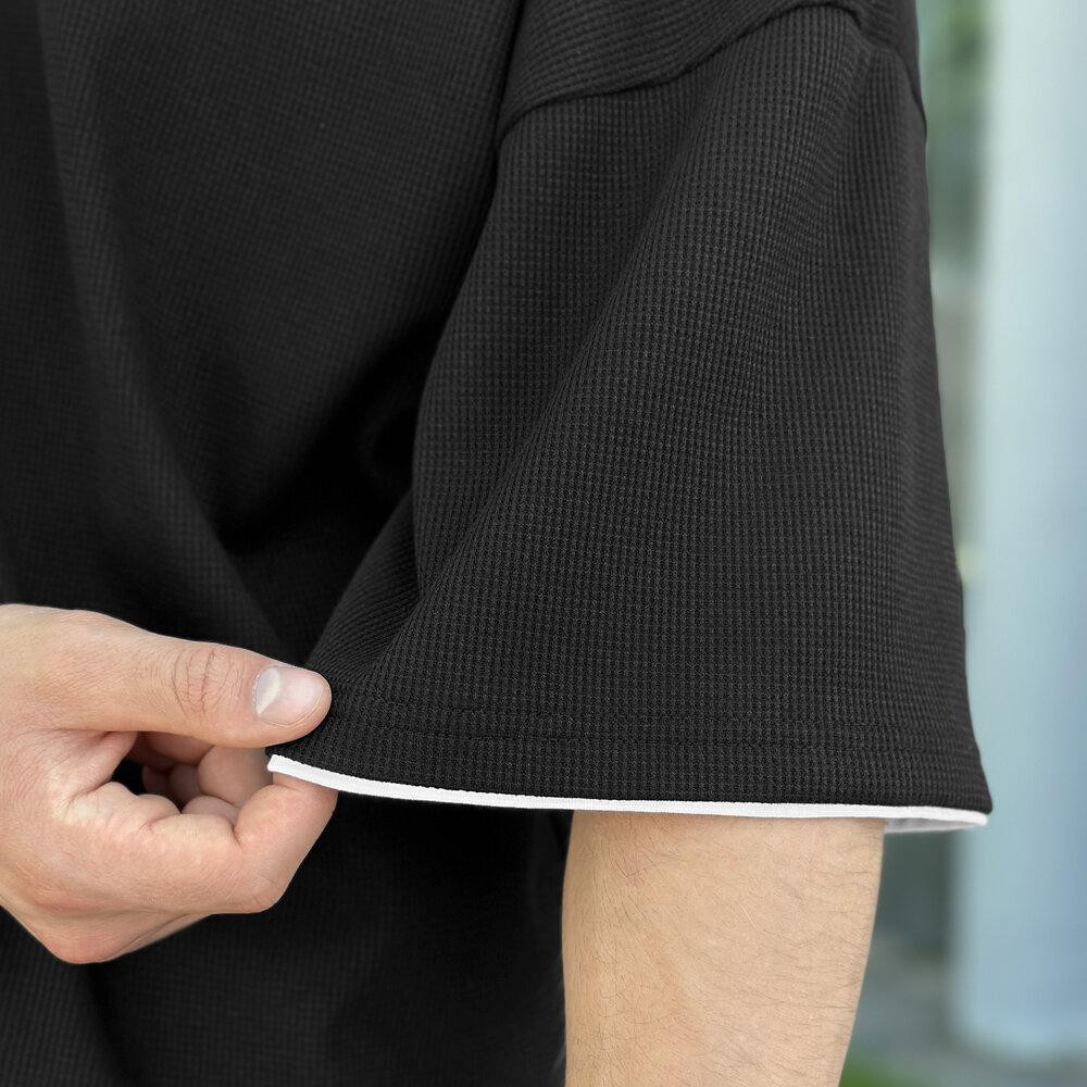 Мужской летний комплект шорты и футболка черный свободного кроя Pobedov Jack Киев - изображение 5