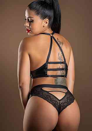Топ з відкритим доступом по грудях Daring Intimates Wetlook Bra With Zipper на блискавках, чорний, S Sex Aura Київ