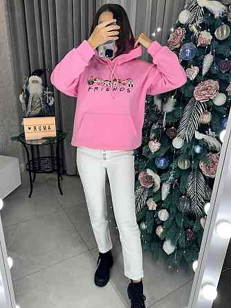 Женская теплая новогодняя худи оверсайз кроя трехнитка на флисе Одесса