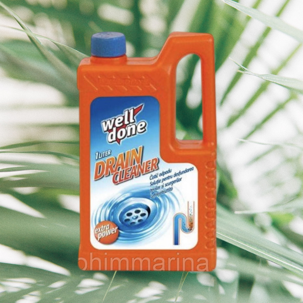 Well Done средство для прочистки канализационных труб 1л Виноградов - изображение 2