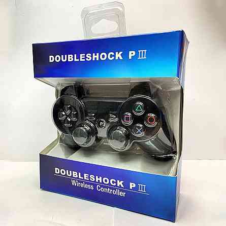 Игровой беспроводной геймпад Doubleshock PS3/PC аккумуляторный джойстик с функцией вибрации. Цвет: черный XZ-69 Львов