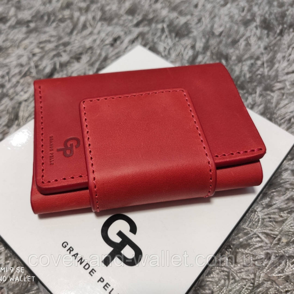Женский красный кошелек из винтажной кожи маленького размера Grande Pelle Киев - изображение 1