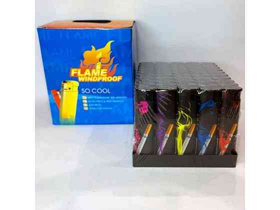 Запальничка газова Турбо FLAME WINDPROOF з абстрактним дизайном 521-6 ТМ SUNOPT Київ
