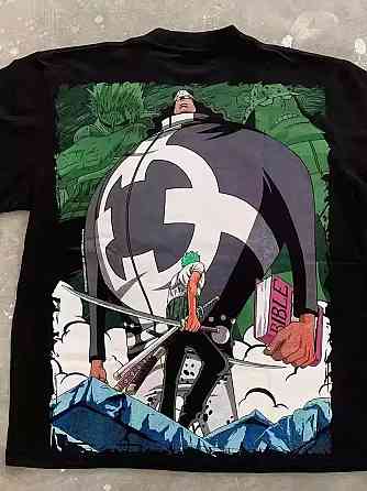 Футболка чоловіча з принтом аніме Ван Піс Ророноа Зоро Кума оверсайз (S/M/L) Черний Дніпро