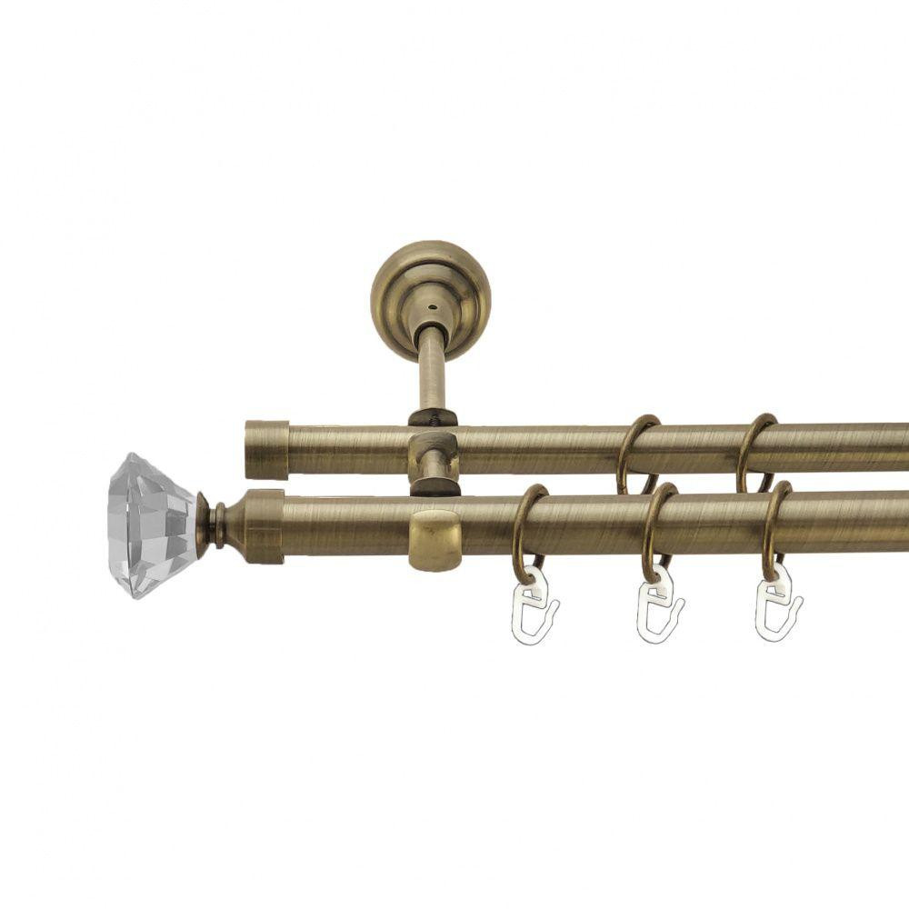 Карниз Orvit Спектралія металевий дворядний відкритий гладка труба кільце металеве Антик 19\16 мм 240 см (4003871) Львів - фото 1