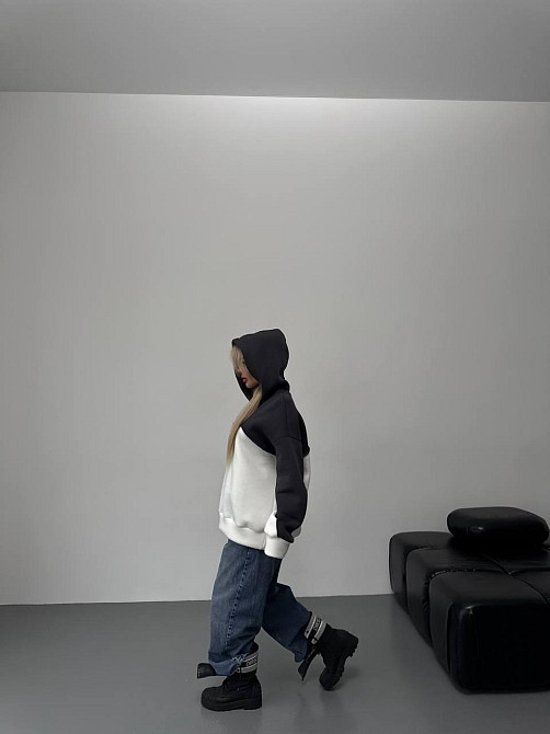 Женская базовая теплая худи на флис турецкая трехнить Одесса - изображение 2