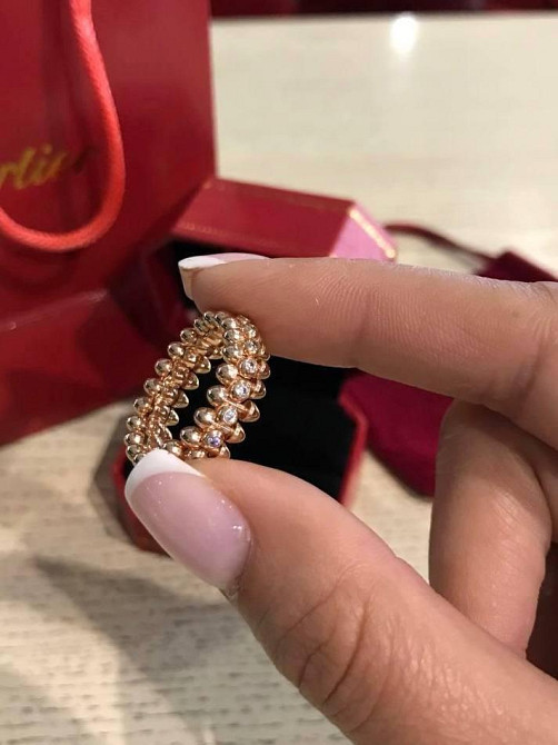 Cartier кільце з "зубчиками" у рожевому золоті з камінням / Cartier кільце з "зубчиками" Одеса - фото 6