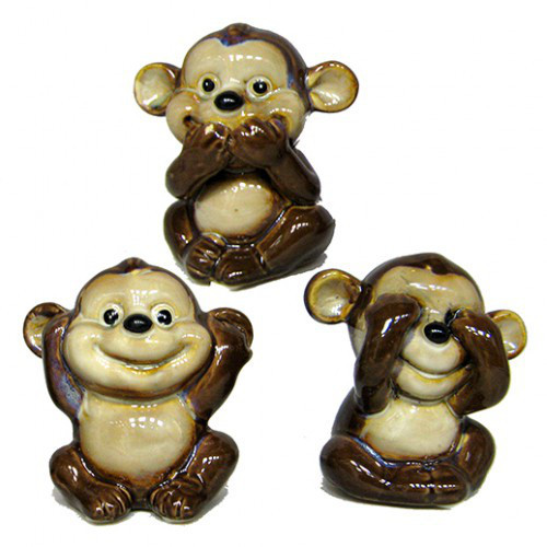 Керамическая фигурка Обезьяна набор 3 шт Киев - изображение 1