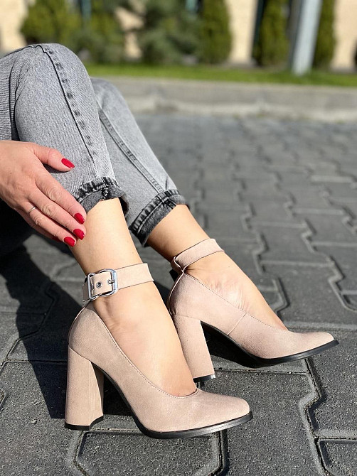 Nivelle Туфлі жіночі NIVELLE пудра натуральна замша каблук 9 см (1906/9518-9544) 35р.36р.37р.38 Коломия - фото 4