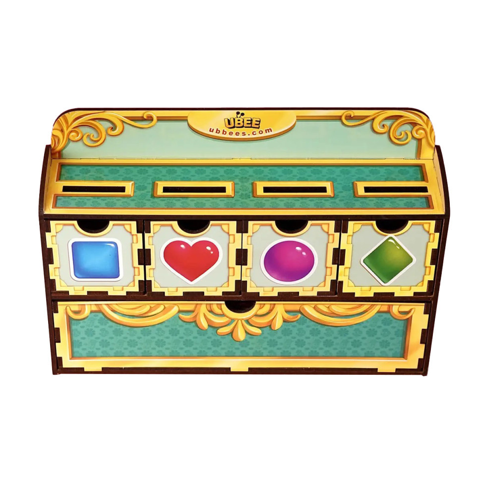 Дерев'яна настільна гра "Фігури" Ubumblebees (ПСД072) PSD072 сортер-комодик Вінниця - фото 1