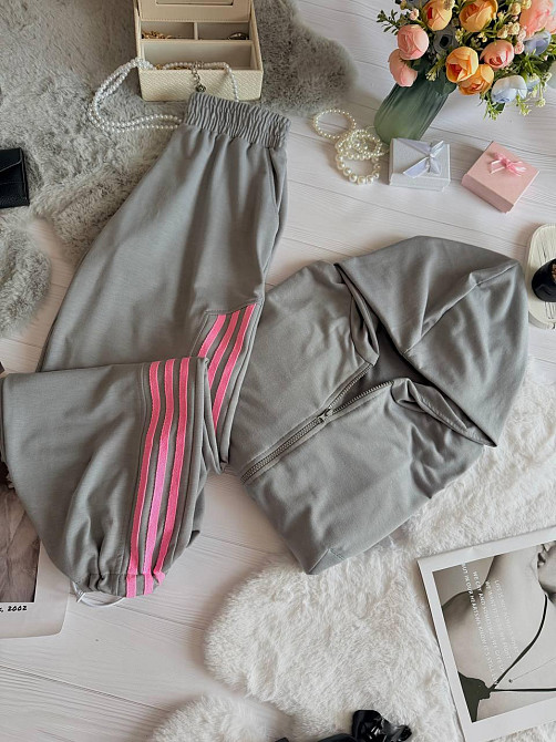 Женский стильный повседневный костюм двойка качественная двунить Серый, 42/44 Одесса - изображение 5