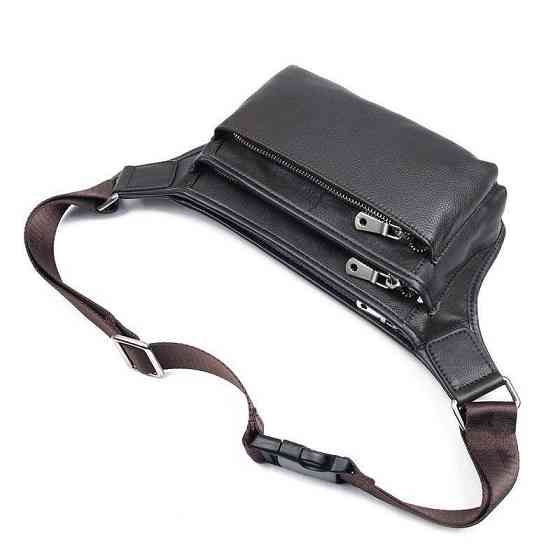 Сумка поясная кожаная Vintage 14972 Коричневая Киев