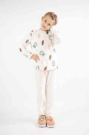 Пижама детская, тёплая для девочки, велсофт, топ Крохатушка одяг 104 Киев