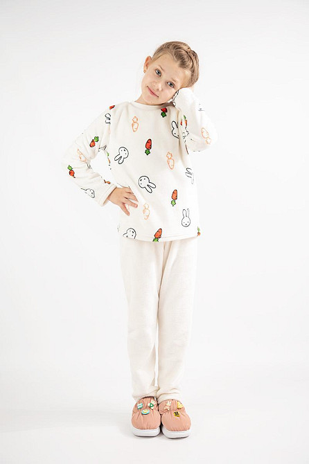Пижама детская, тёплая для девочки, велсофт, топ Крохатушка одяг 104 Киев - изображение 1
