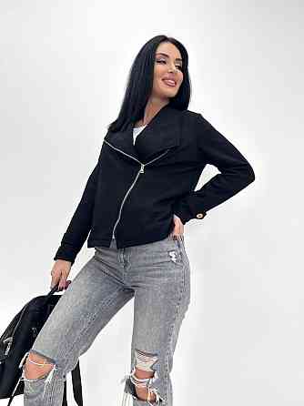 Замшева куртка-жакет "Nessa" оптом I Норма і батал Чорний, 42-44 Київ