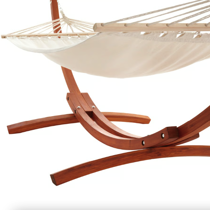 Гамак с прочным каркасом раскладной для сада и дачи мобильный комплект для релакса Di Volio Trevia кремовый Киев - изображение 6