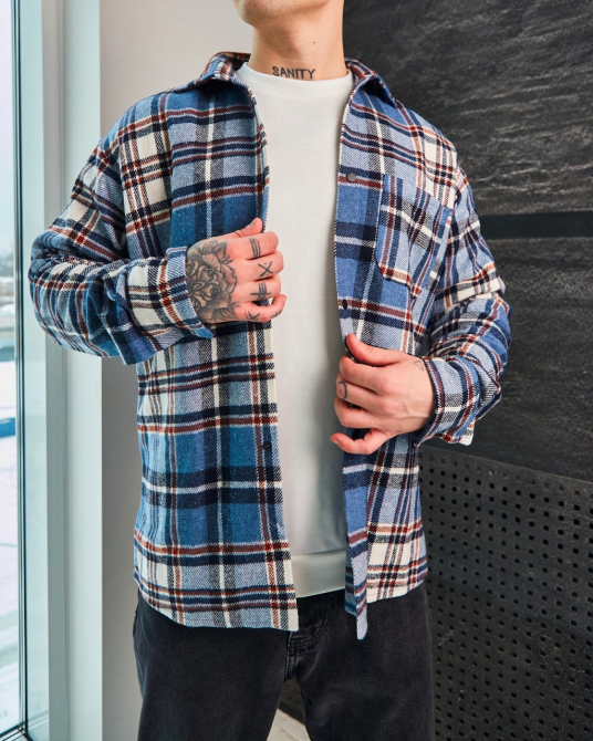 Тепла сорочка Блакитний S Харків - фото 3