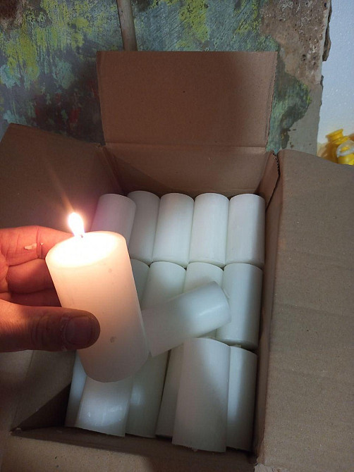 Свеча хозяйственная парафиновая 10×5 см (160 г) — белая толстая свеча для дома, декора и освещения Харьков - изображение 4