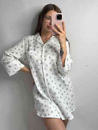 Женская муслиновая ночная сорочка Ромашки XS-S Харьков