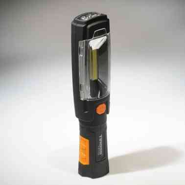 Фонарик с аккумулятором ручной с крючком 3Вт, оранжевый Днепр