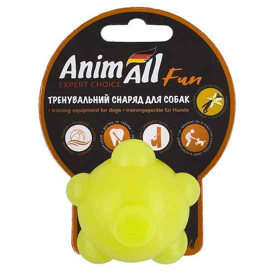 Іграшка AnimAll Fun куля молекула для собак та котів, жовта, 5 см Київ