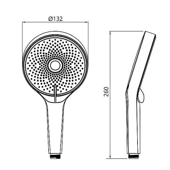 Лійка для ручного душу Qtap Rucni D 130 мм округла QTRUC125CRM45952 Chrome Київ