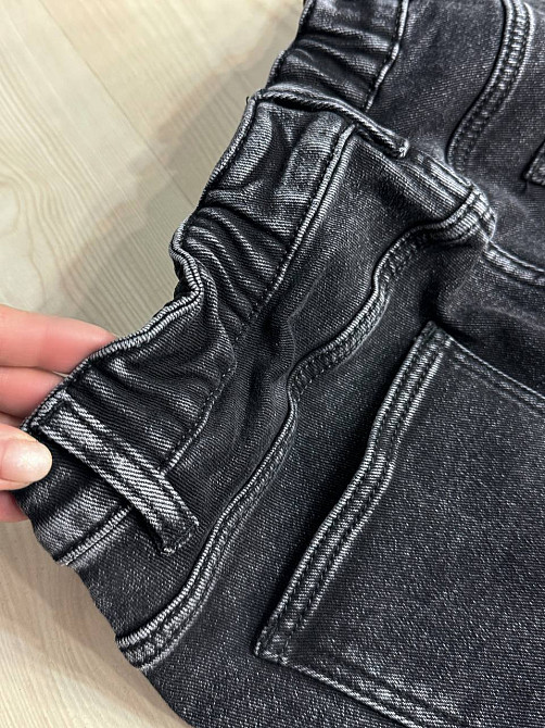 Джинсы женские Derun 8209-8210 утепленные палаццо на флисе с ремнем черные, черный, 30, 30, 80 см, 105 см Киев - изображение 16