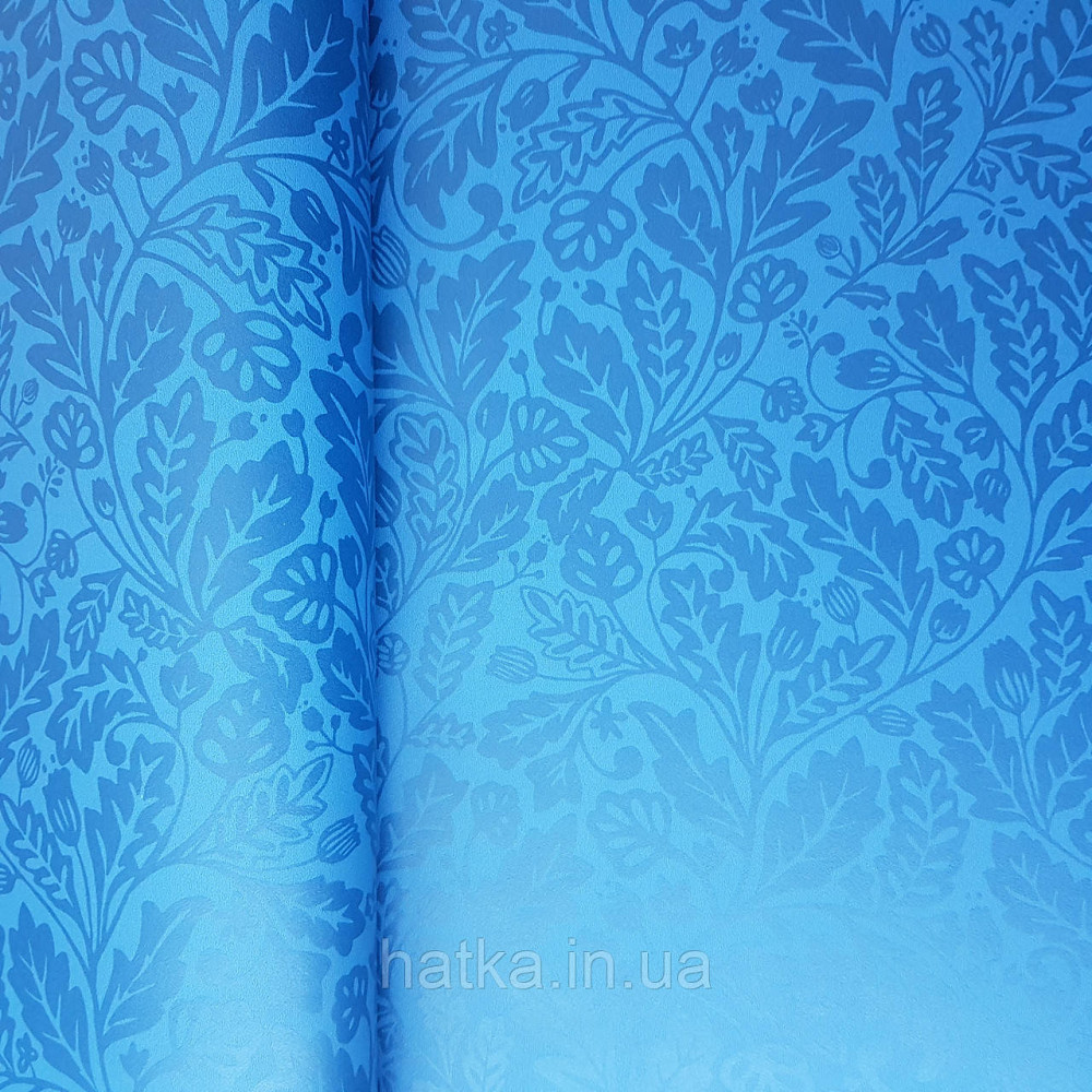 Шпалери вінілові на флізелін Caselio Mystery 0.53х10 м яскраві листя дубок темно сині на блакитному Київ - фото 1