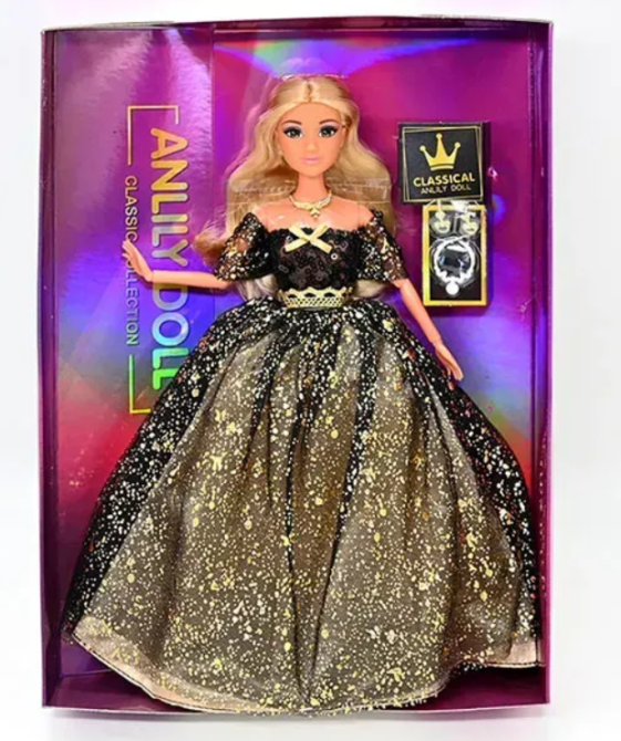 Лялька шарнірні суглоби знімний одяг та взуття 2 кольє пара сережок 30см Чорна (616506) Чернигов - изображение 3