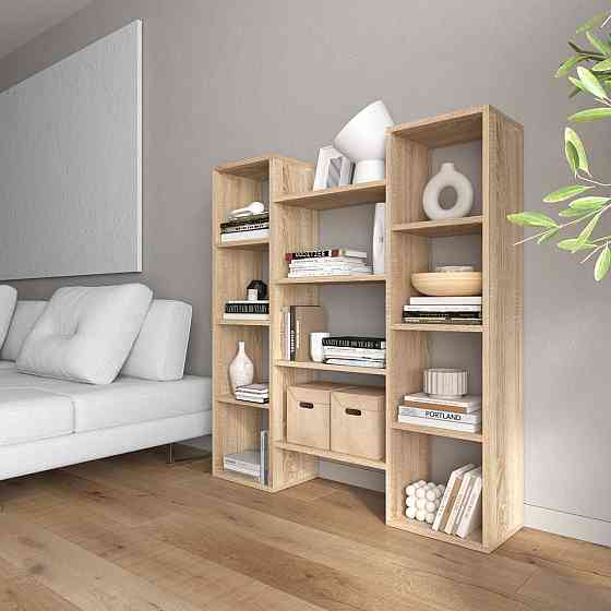 Стелаж для книг VAYS D-8 Дуб Сонома, сучасна полиця, ЛДСП 130×30×140 см - для дому, офісу, вітальні Львів