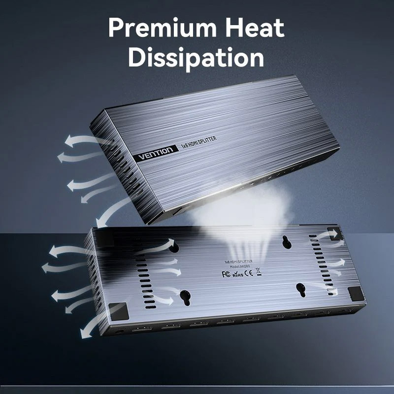 Сплітер HDMI 1.4 UHD 4K 30Hz 3D, HDCP 1x8 ports Чорний Vention Вінниця - фото 7