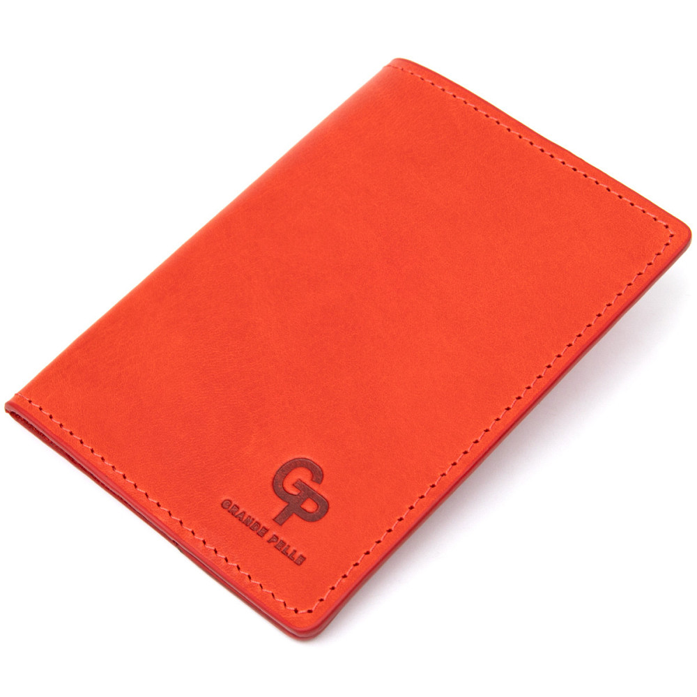 Яскрава шкіряна обкладинка на паспорт GRANDE PELLE 11483 Червоний Київ - фото 1