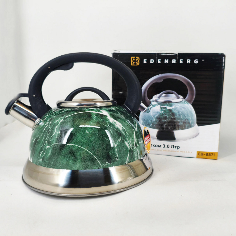 Чайник на плиту для кухні, Чайник з потовщеним дном і прогумованою ручкою металевий зі свистком BH-83 Івано-Франківськ - фото 6