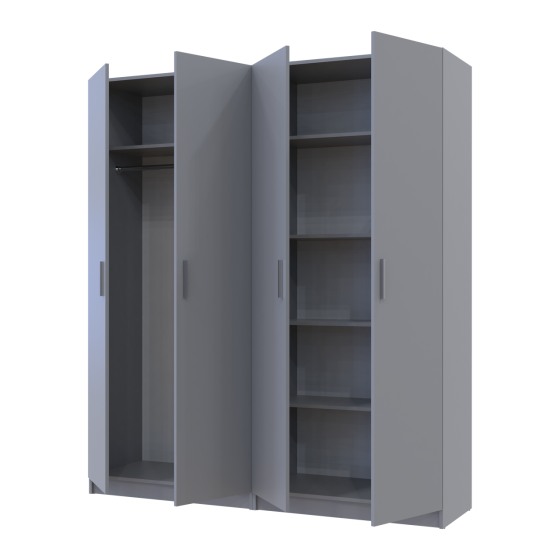 Комплект Doros Промо с полками Серый 2+2 ДСП 180х48х204 DRS-011627 (80737771) Львов