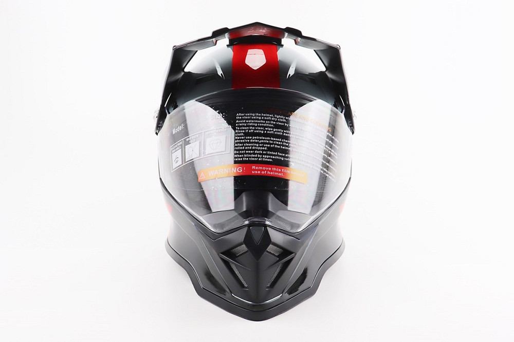 Шолом кросовий/ендуро/АТV зі склом BLD-819-7 S (55-56см), ЧОРНИЙ/СІРО-ЧЕРВОНИЙ Киев - изображение 4