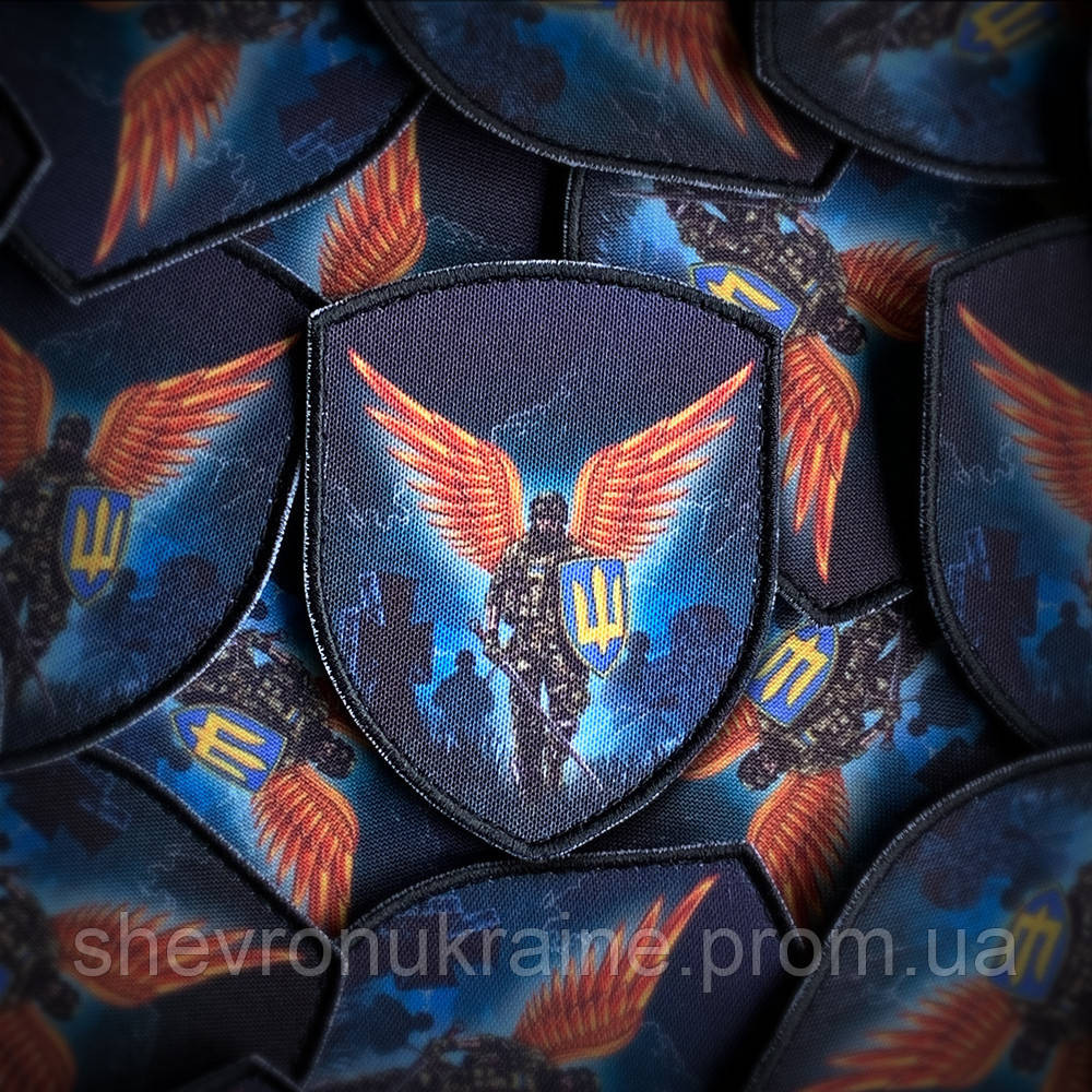 Друкований шеврон ЯНГОЛ ЗСУ (Форма щит. На липучці) Розмір 9x7см Київ - фото 1