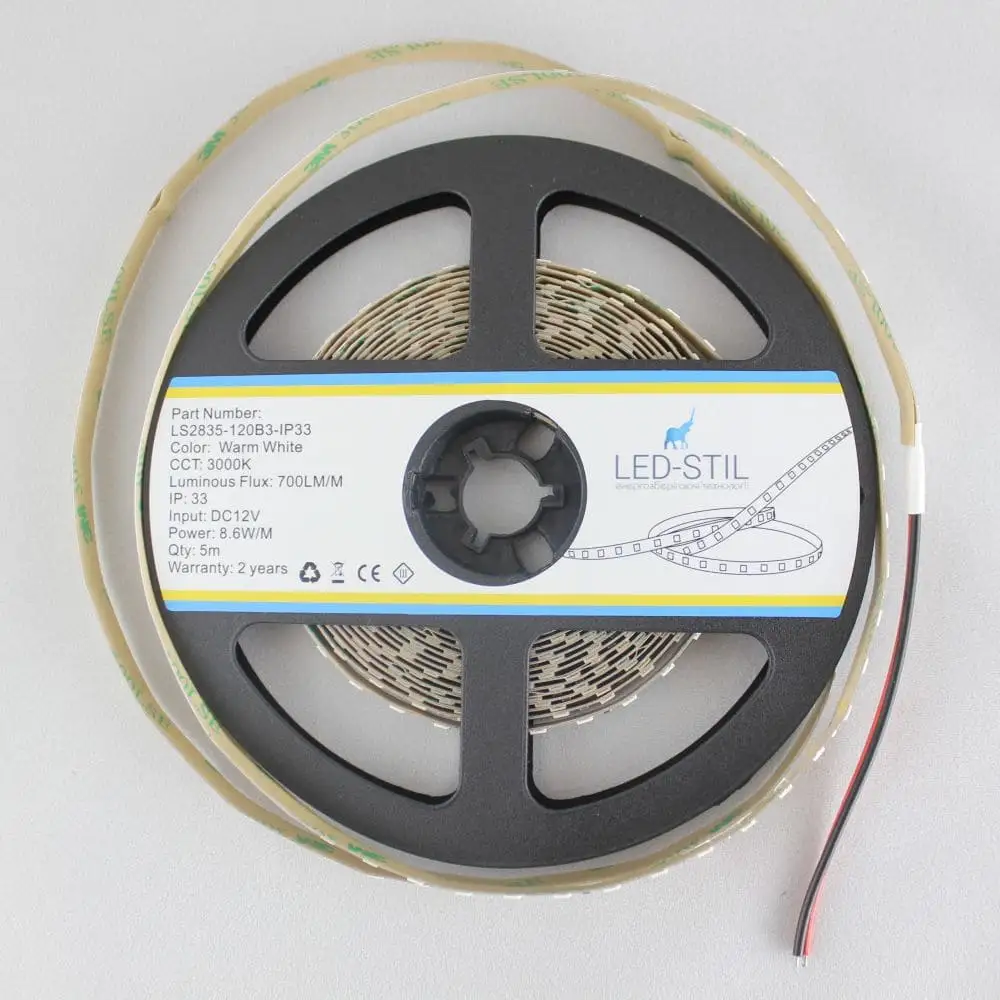 LED-STIL LED стрічка LED-STIL 3000K, 8,6 Вт/м, 2835, 120 діодів, IP33, 12V, 700 LM, тепле світл Коломия - фото 2