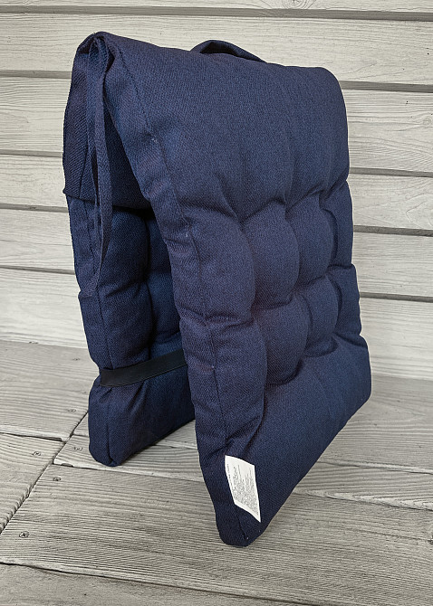 Подушка для стільців (40x120х4 см) подвійна Decorator Мальмо колір темно-синій 84-172 Київ - фото 6