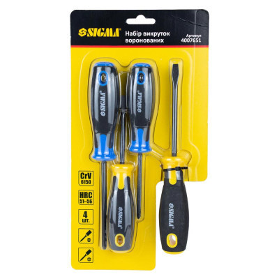 Набор отверток Sigma вороненых 4шт CrV (4007651) Винница - изображение 3