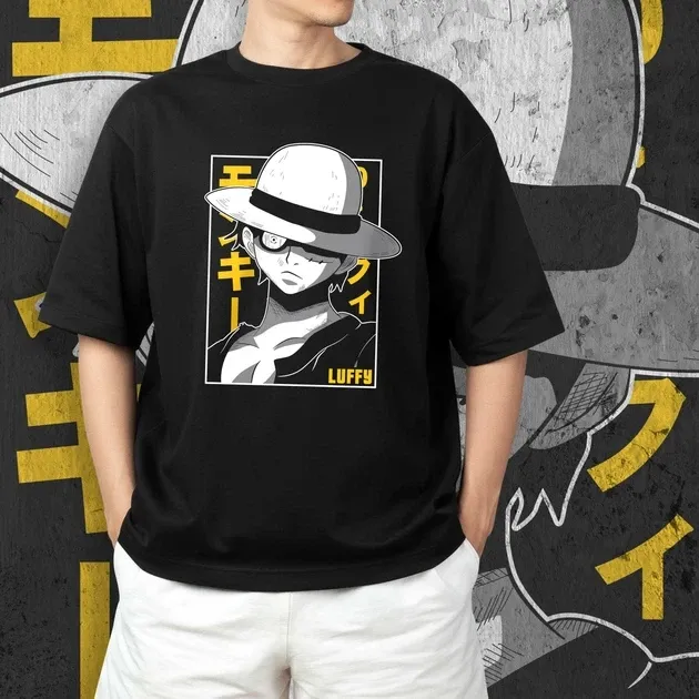 Футболка чоловіча з  принтом Ван Пис Luffy Black Розмір 48 Anime0191 Дніпро - фото 4